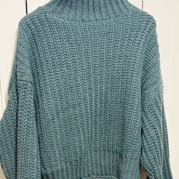 H&M Oversized Boxy Chunky Knit Sweater Dark Turquoise Size XL - Picture 5 of 12